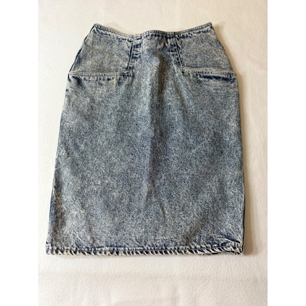 Vintage Denim Skirt Womens 27 Acid Wash Blue Excellent‎ High Waist Midi Pencil